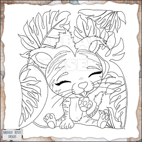 Licky Tiggy Tiger Coloring Page