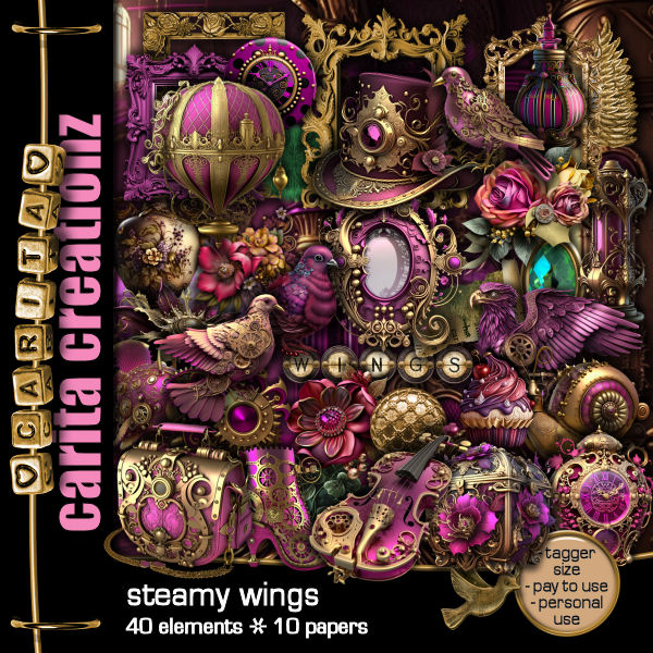 NEW CC Exclusive Scrapkit Steamy Wings