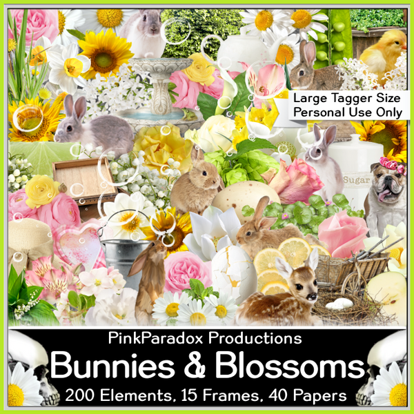 Pink Paradox Bunnies and Blossoms Scrap Kit