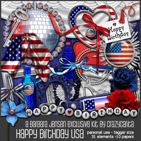 CC Scrap Kit Happy Birthday USA