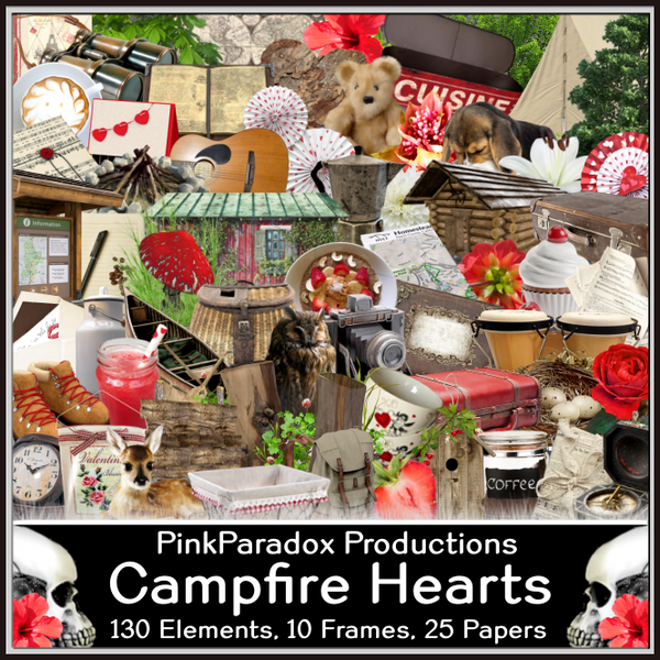 Pink Paradox Campfire Hearts Scrap Kit