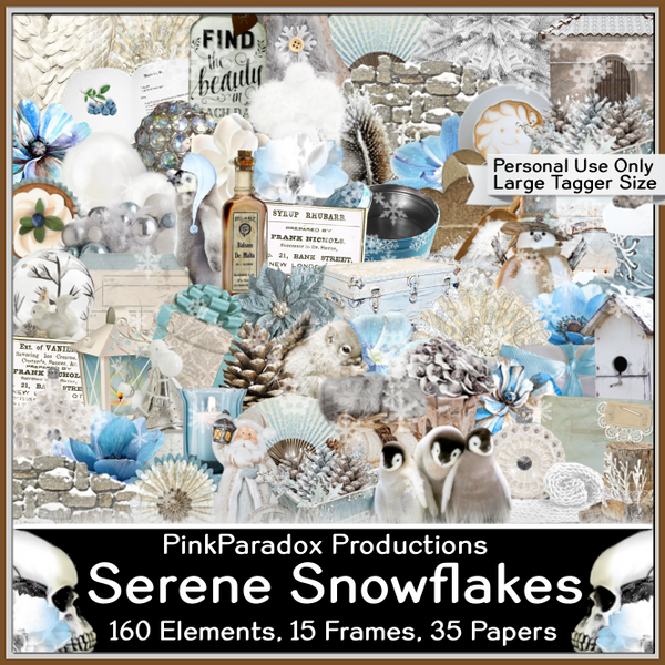 Pink Paradox Serene Snowflakes Scrap Kit