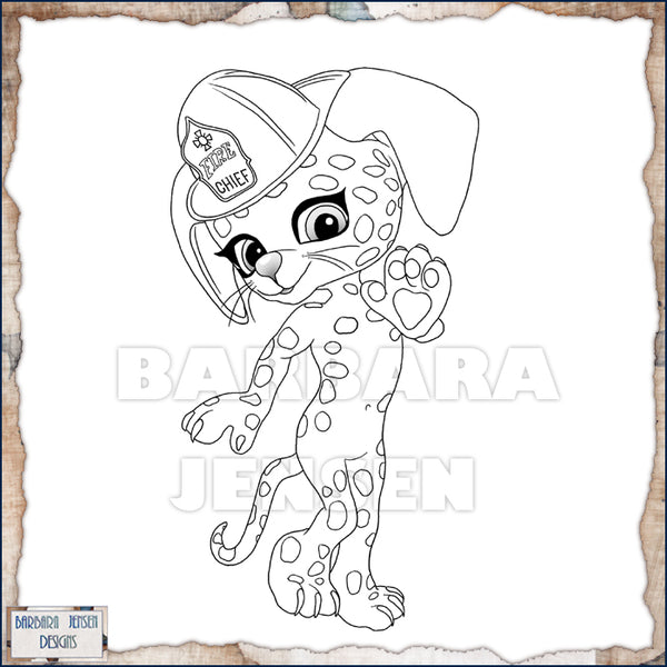 Fire Pup Coloring Page