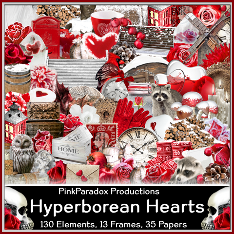 Pink Paradox Hyperborean Hearts Scrap Kit
