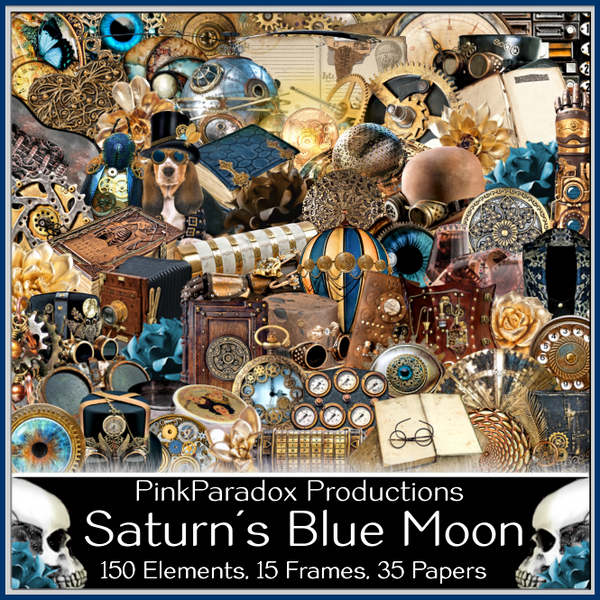 Pink Paradox Saturn's Blue Moon Scrap Kit