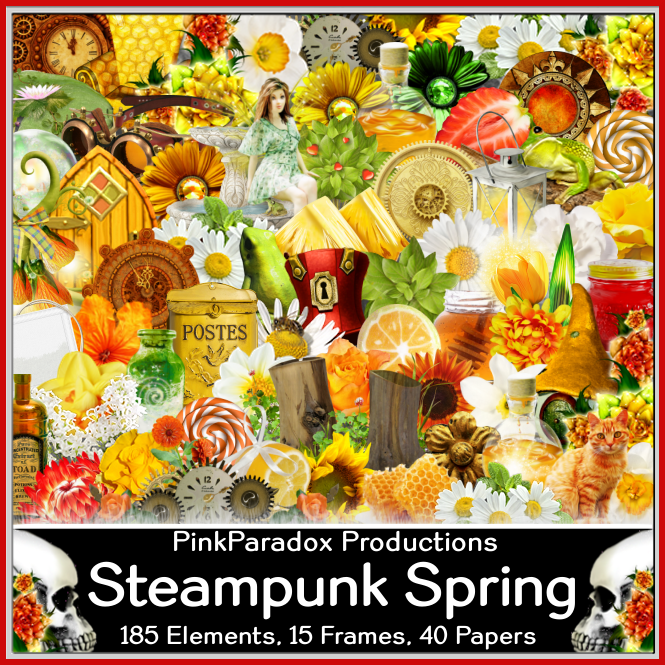 Stempunk Spring Pink Paradox Steampunk Spring Scrap Kit – Barbara Jensen Tubes