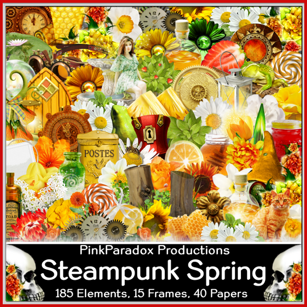 Pink Paradox Steampunk Spring Scrap Kit