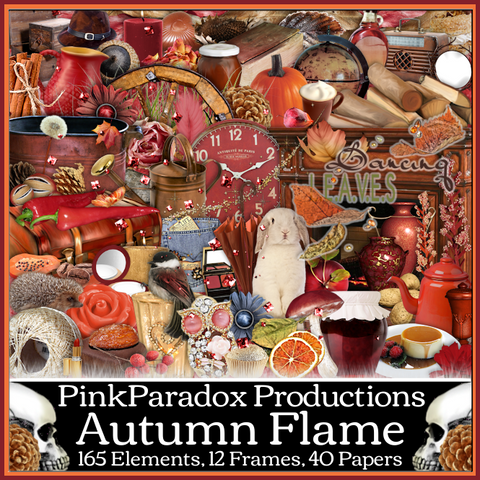 Pink Paradox Autumn Flame Scrap Kit